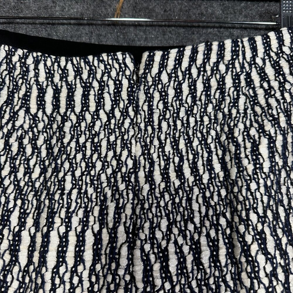 Tory Burch Skirt Womens 8 Pencil Tweed Cotton Blend Black White Zip Lined Pocket - Picture 7 of 8